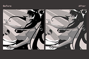 90s Anime Photoshop Template Effect, a Preset Add-On by Mock It Up (Thumbnail 2 of 7)