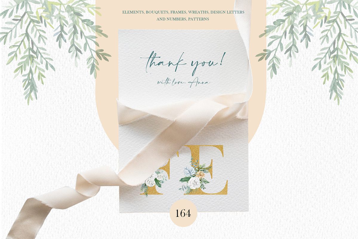 Watercolor winter Christmas floral, an Illustration by AnnaTkachi (Photo 8 of 8)