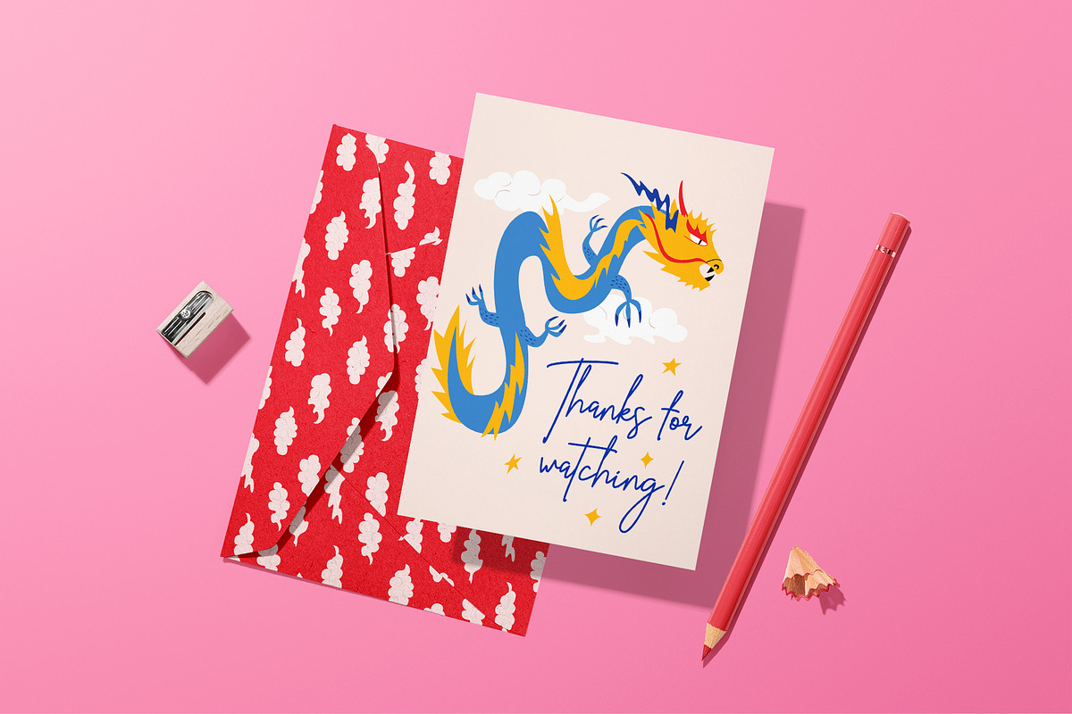 Asian Dragons | Cliparts, Patterns, an Animal Illustration by Felizabeth Design (Photo 13 of 13)