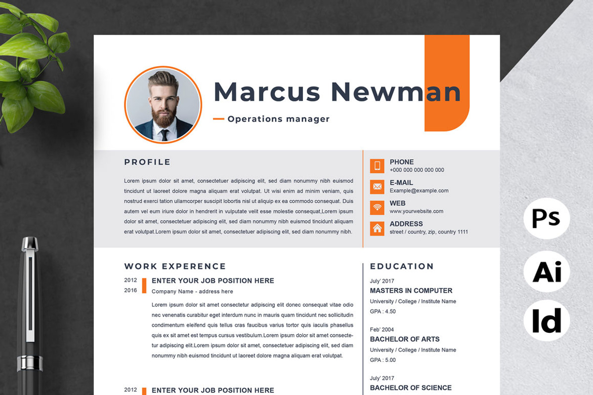 Minimal Resume Design, a Resume Template by Attractive Resume (Photo 1 of 3)