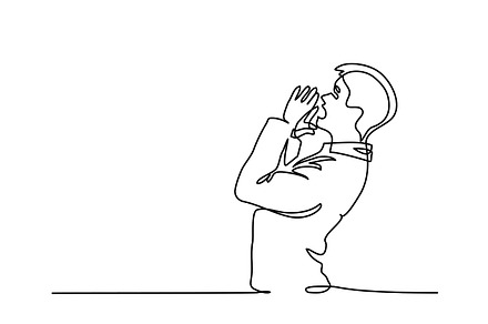 Man screaming at the sky, a Person Illustration by Valenty