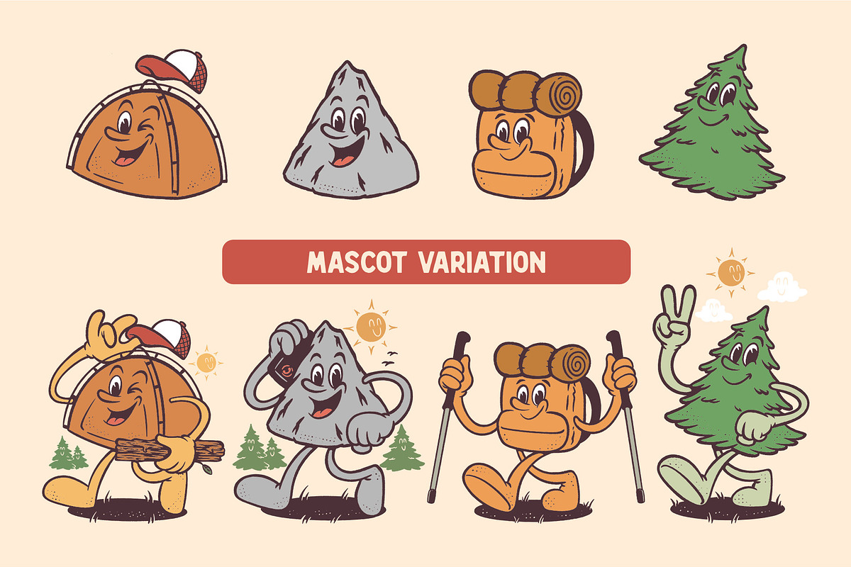 Friendly Outdoor Mascot Characters, an Object Illustration by MovinkGraphicStudio (Photo 2 of 15)