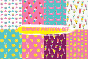 summer seamless pattern set, a Pattern Graphic by faitotoro (Thumbnail 1 of 5)