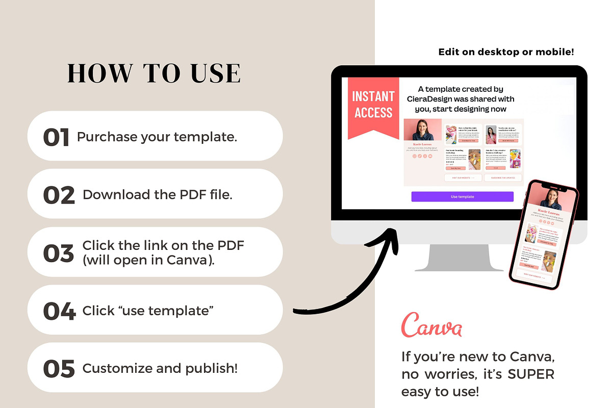 Stan Link In Bio Canva Template, a Landing Page Template by Ciera Design Templates (Photo 9 of 9)