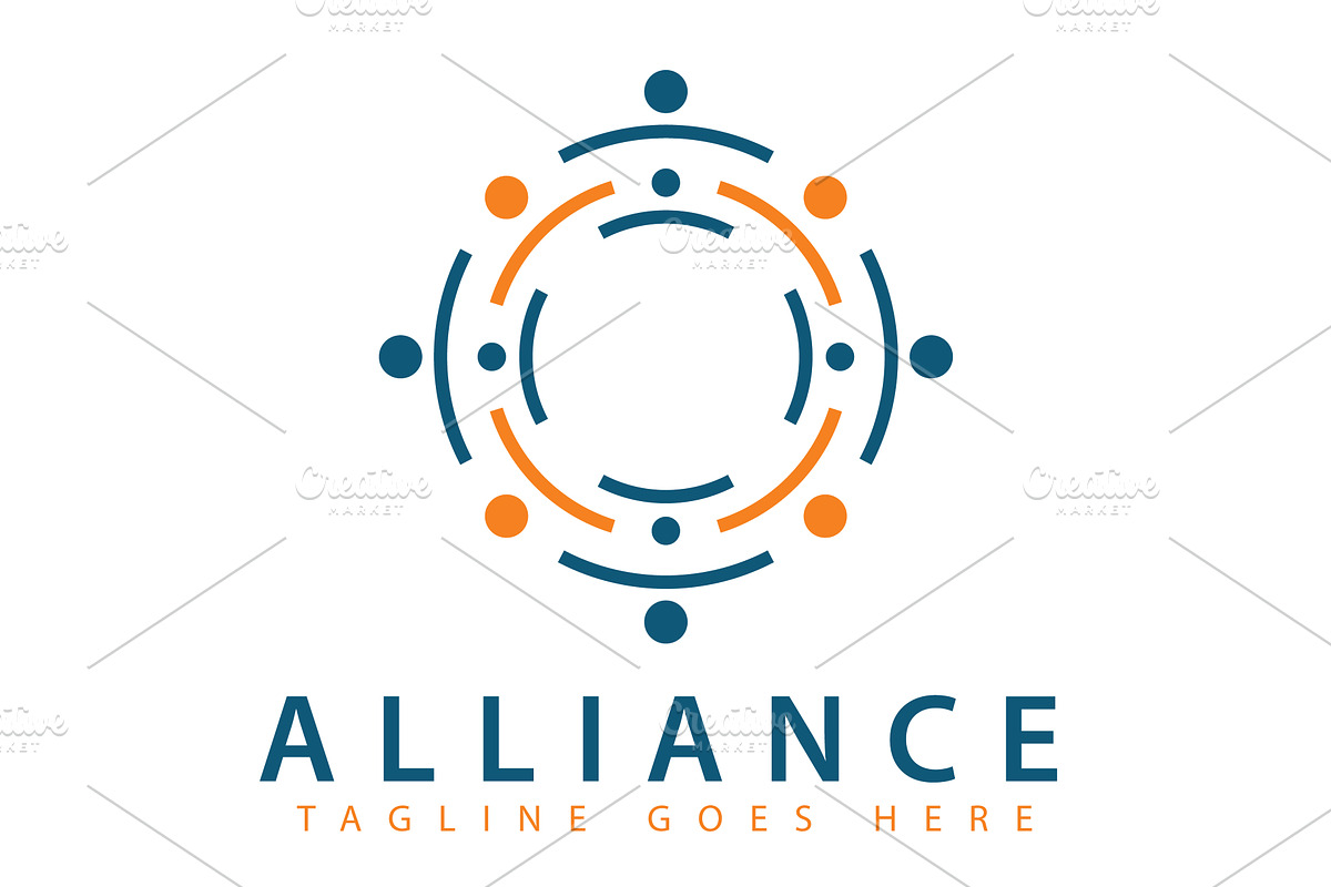 Circular alliance logo of teamwork, a Person Illustration by LogosDen