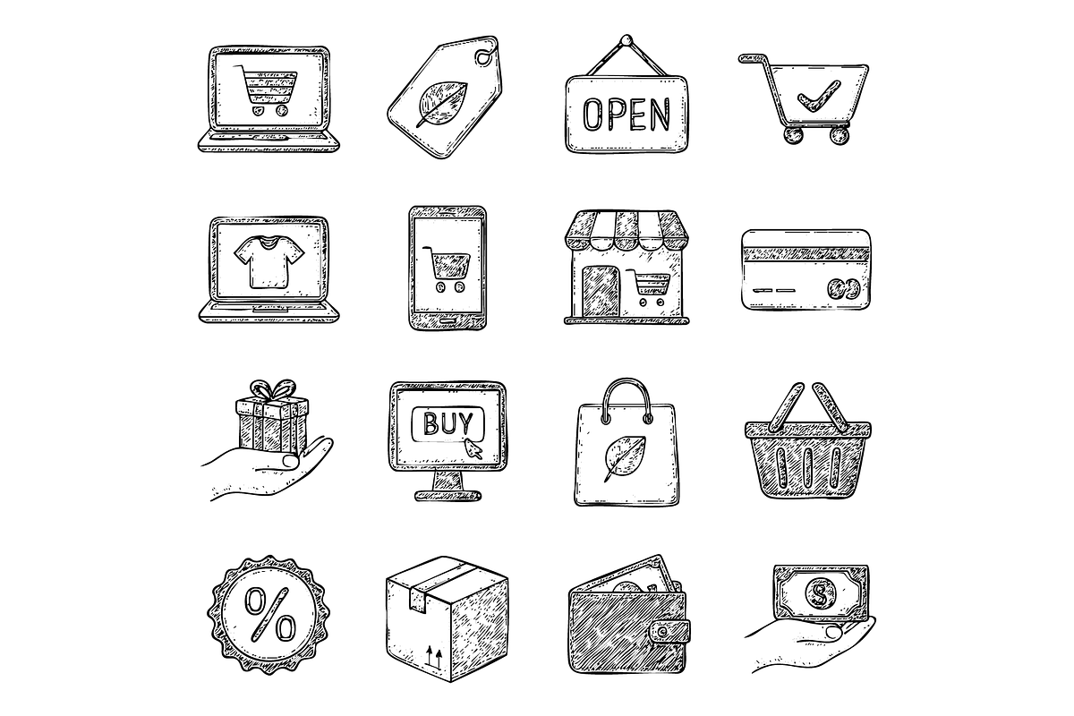 E-commerce Icons, an Object Graphic by nikagraphic