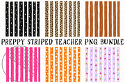 Preppy Striped Teacher PNG Bundle, a Seasonal Illustration by OK Design (Thumbnail 2 of 6)