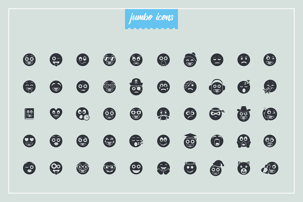 Emojis Glyph Icons V2, a Solid Icon by Jumbo Icons (Photo 3 of 6)