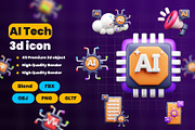 AI tech 3d Icon Pack, an Object 3D Model by Ui Stock (Thumbnail 1 of 6)