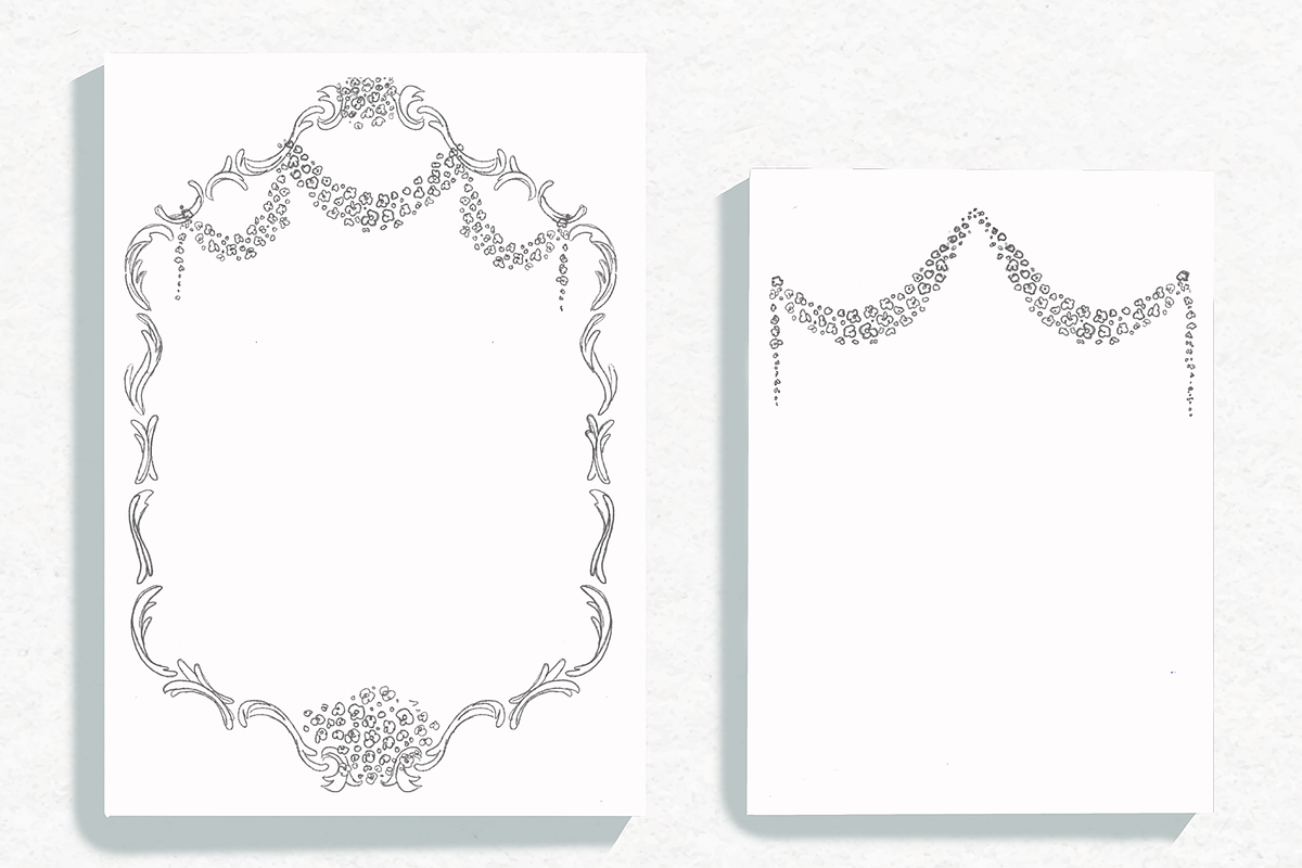 Pencil Drawing Frame Wedding Clipart, an Illustration by Jordyn Grace Design (Photo 1 of 2)