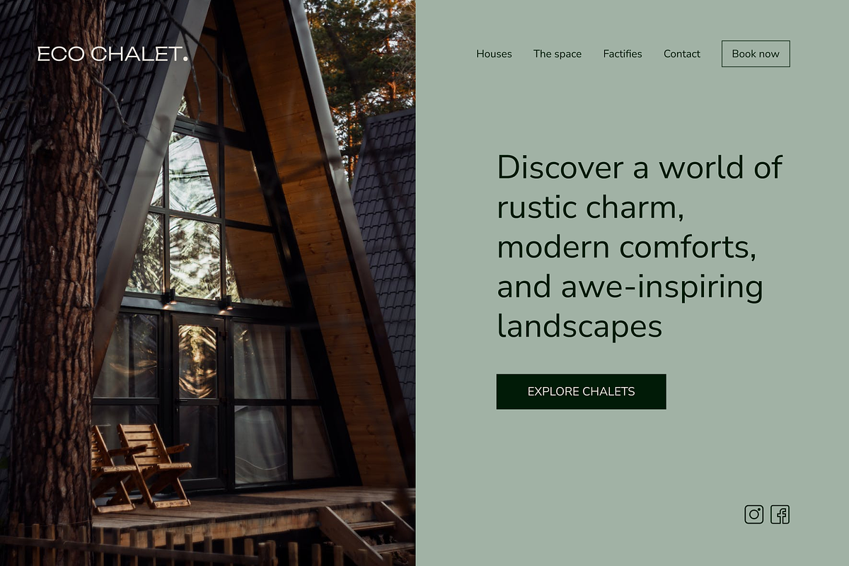 Eco Chalet – Resort & Hotel Website, a Landing Page Template by OLENASTRATIIENKO (Photo 1 of 10)