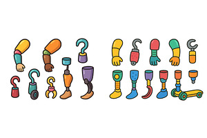 Collection of colorful prosthetic, a Healthcare Illustration by ZinetroN