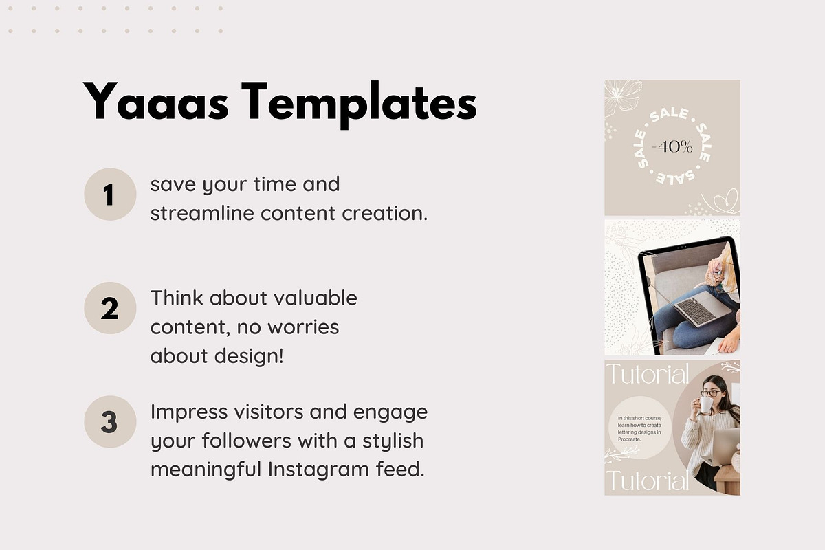 Neutral Instagram templates Canva, a Social Media Template by Yaaas Design (Photo 8 of 8)
