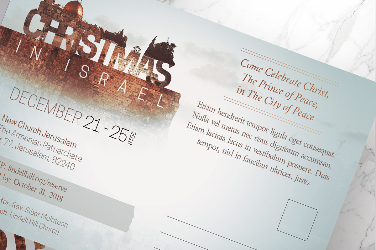 Christmas In Israel Postcard PSD, a Flyer Template by Godserv Designs (Photo 9 of 11)