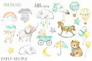 Watercolor Baby Shower Clipart, an Illustration by PaperSphinx (Thumbnail 2 of 2)