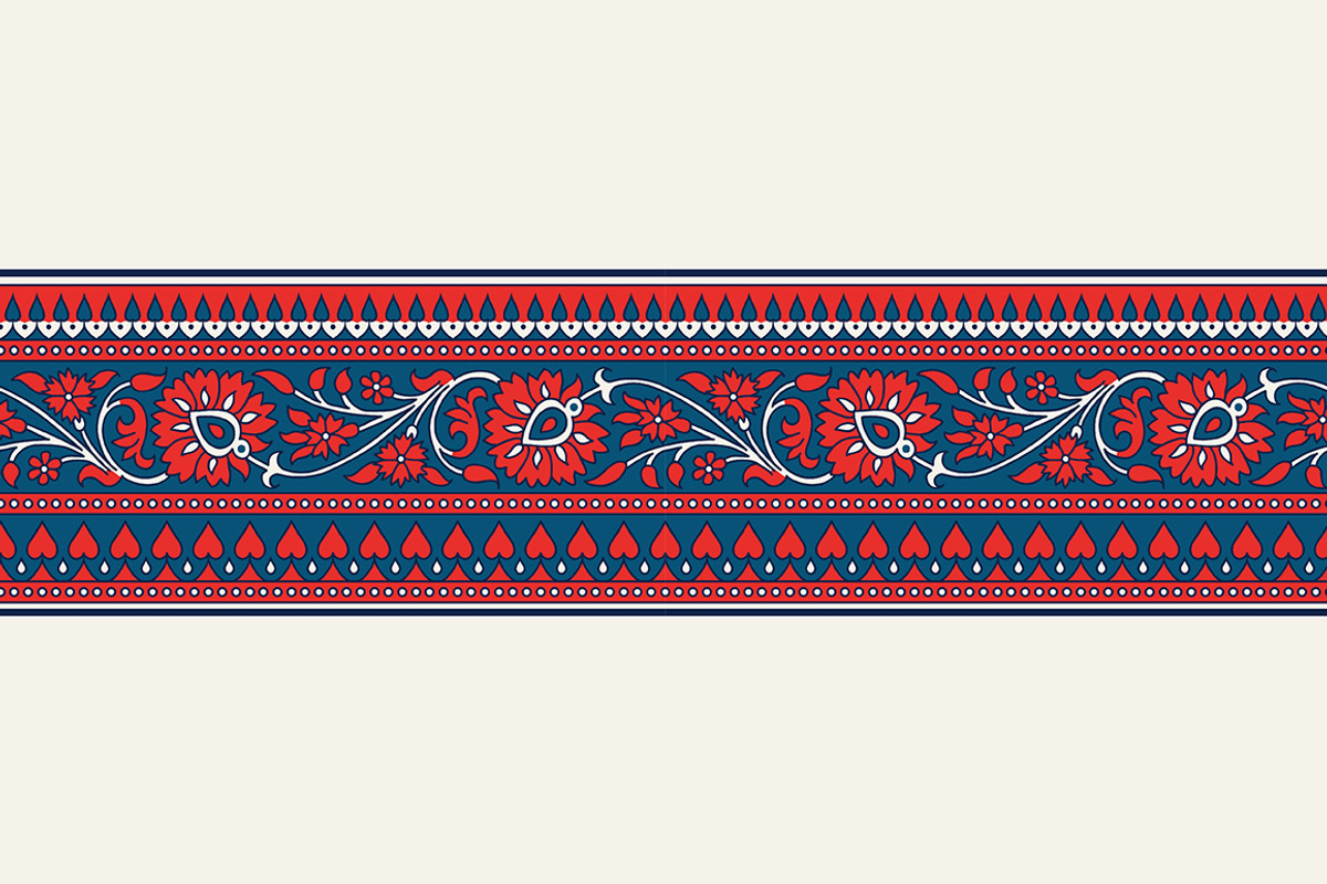 Blue Indian Block Print: Border Vol2, a Pattern Graphic by StabuLaRasa illustration (Photo 11 of 13)