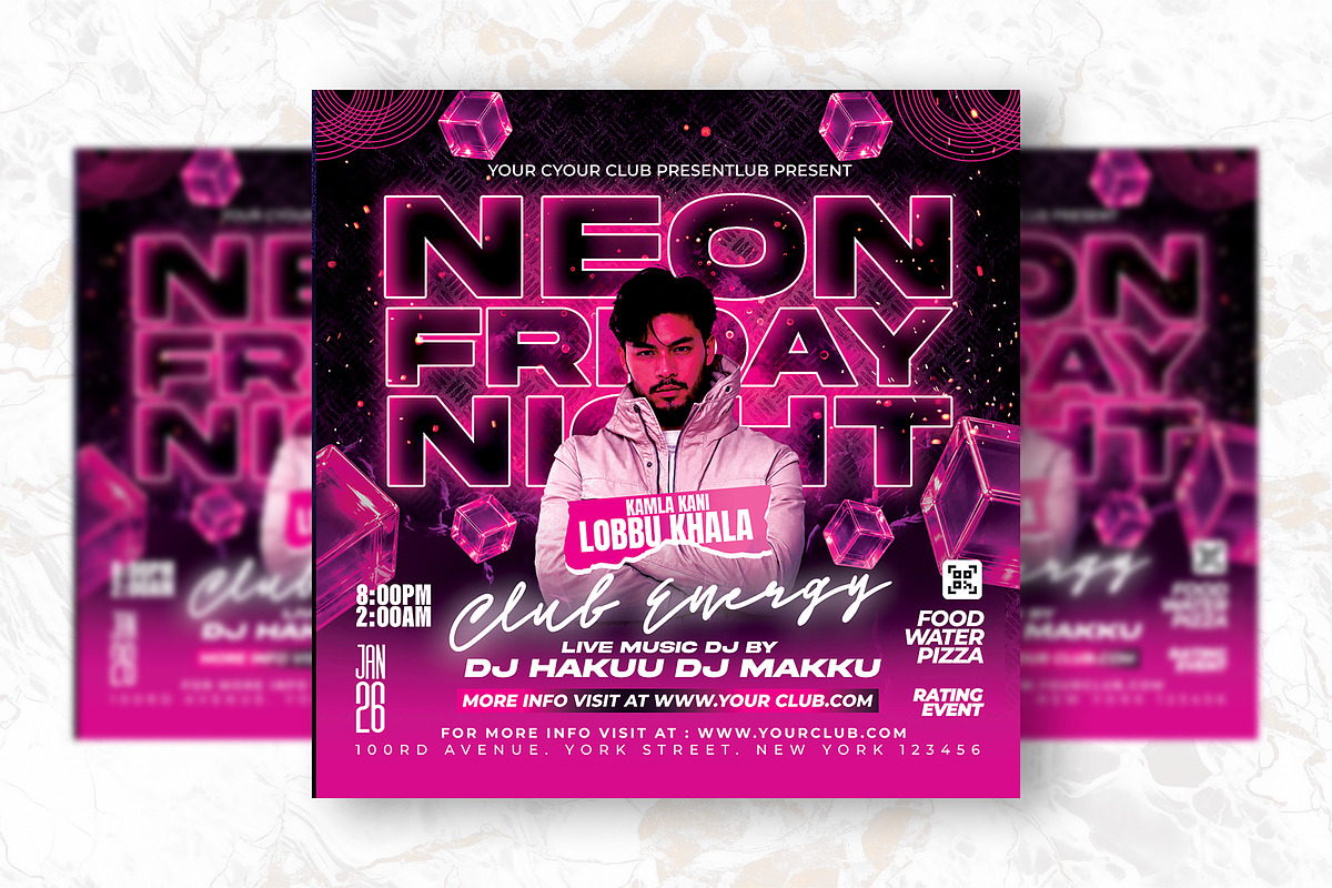 Friday Night PSD Party Flyer Design, a Flyer Template by Shajib Shikder (Photo 2 of 2)