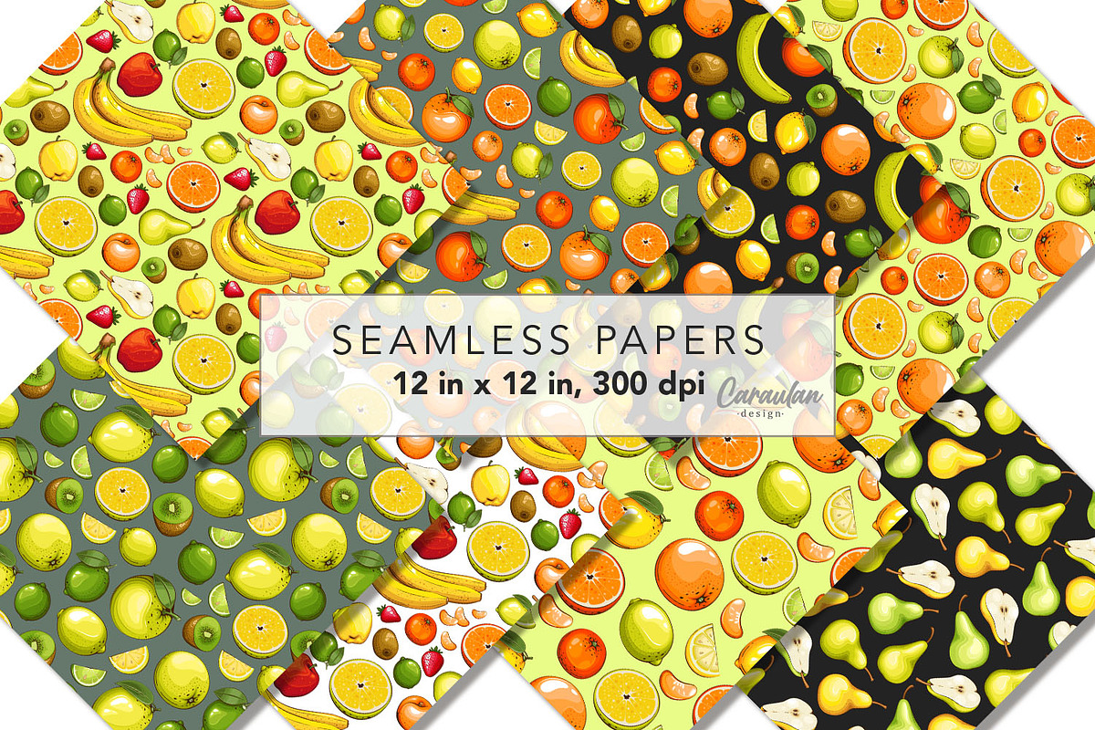 Fruits Seamless Patterns, a Pattern Graphic by Serghei Caraulan (Photo 4 of 9)