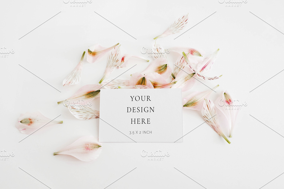 Blush Spring Business Card Mockup, a Print Template by Imperium Nordique