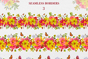 Watercolor Fall Dahlia flowers, a Seasonal Illustration by DiashaArt (Thumbnail 10 of 13)