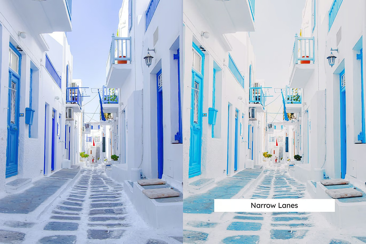20 Mykonos Lightroom Presets & LUTs, a Preset Add-On by skybluecreative (Photo 4 of 10)