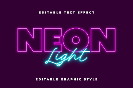 Neon Lights Text Effect, a Templates & Theme by studiogstock