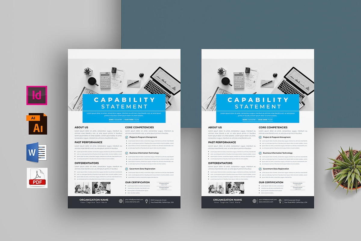 Capability Statement | Word & Indd, a Flyer Template by obayes (Photo 1 of 3)
