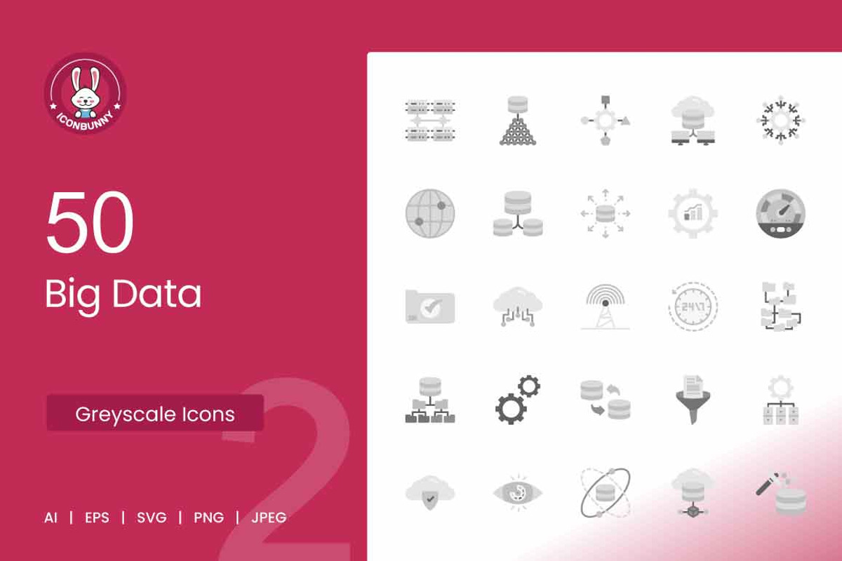 50 Big Data Icons, an Icon by IconBunny