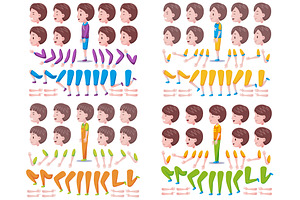 Left View Cute Boys Characters Pack, an Object Graphic by MEDZ