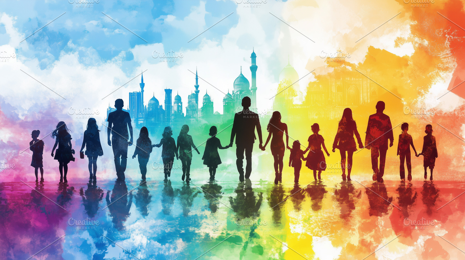 Diverse silhouetted group of people, a Person Photo by MistyDay