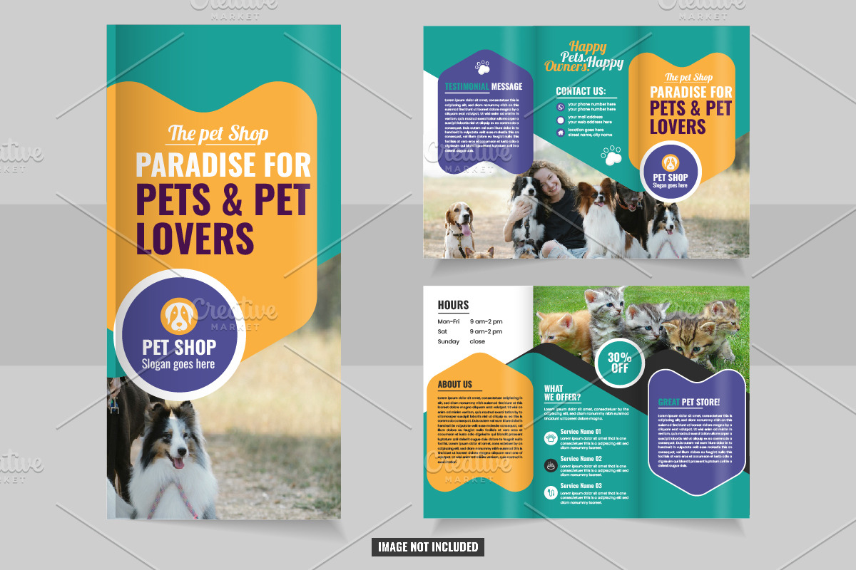 Veterinarian Clinic pet shop trifold, a Brochure Template by Tanuart (Photo 1 of 2)