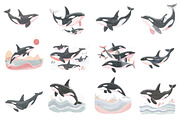 Watercolor Orca Clipart, an Illustration by Designworld (Thumbnail 3 of 5)