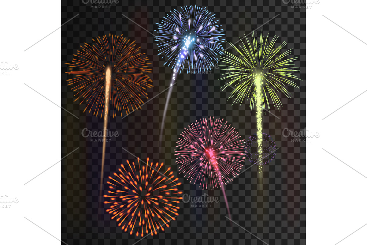 Colourful fireworks burst collection, a Decorative Illustration by Yayasya (Photo 2 of 3)