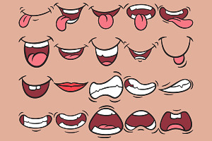 Cartoon Mouths Set 1 Procreate Brush