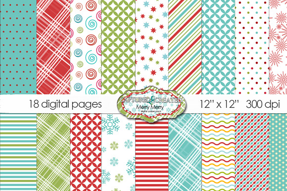 Merry-Merry Christmas Digital Paper preview 6