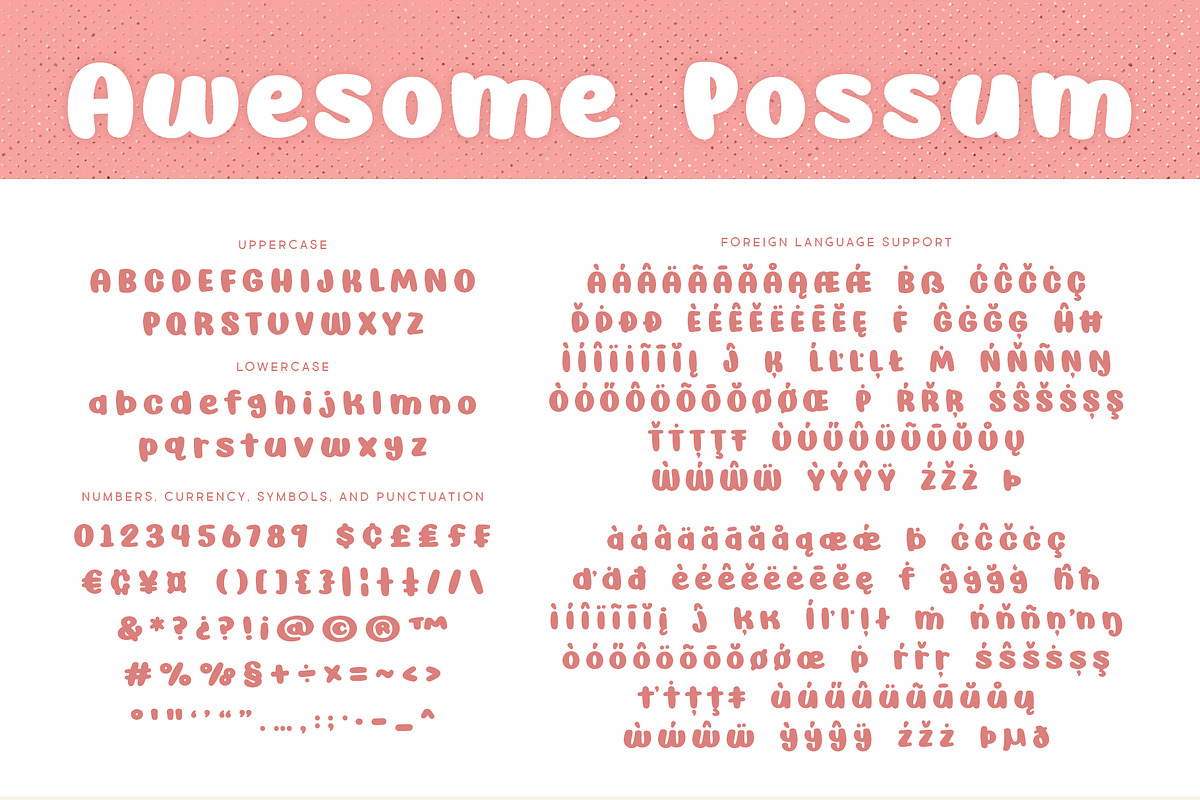 Awesome Possum Font Family, a Font by Brittney Murphy Design (Photo 2 of 4)