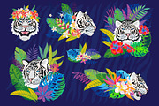White Tiger in Tropical vector, an Animal Illustration by Iraida_Bearlala (Thumbnail 3 of 10)