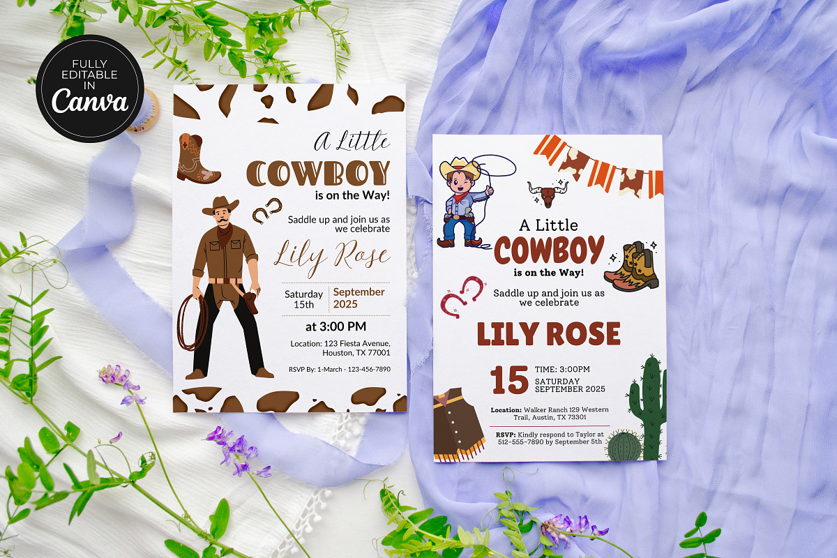 Cowboy Baby Shower Invitation Temp, an Invitation Template by Snapybiz (Photo 8 of 10)