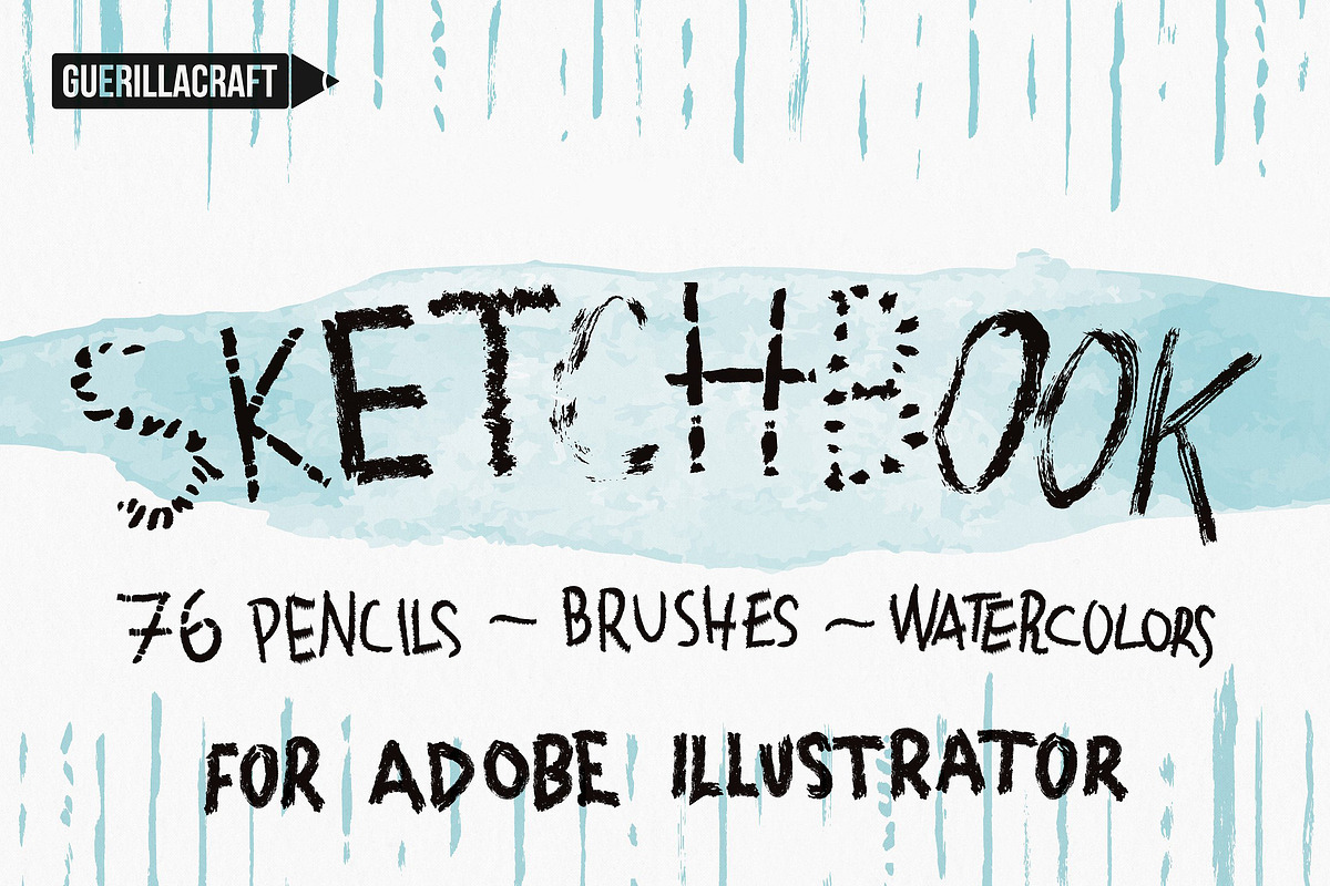 Sketchbook Brushes for Illustrator, a Brush Add-On by Guerillacraft (Photo 1 of 7)