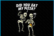Skeleton Pizza Funny Halloween SVG, a Graphic by Creativeusart (Thumbnail 2 of 4)
