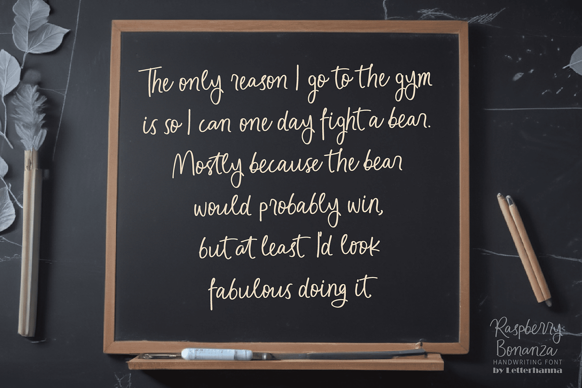 Raspberry Bonanza Quirky Handwriting, a Handwritten Font by Letterhanna Studio (Photo 5 of 10)