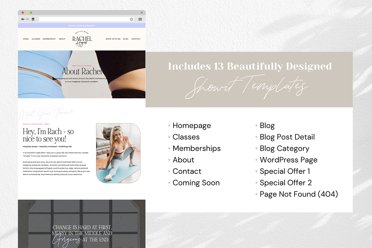Fitness Studio Website Template, a Websites & App Template by Sugar Studios (Photo 4 of 7)