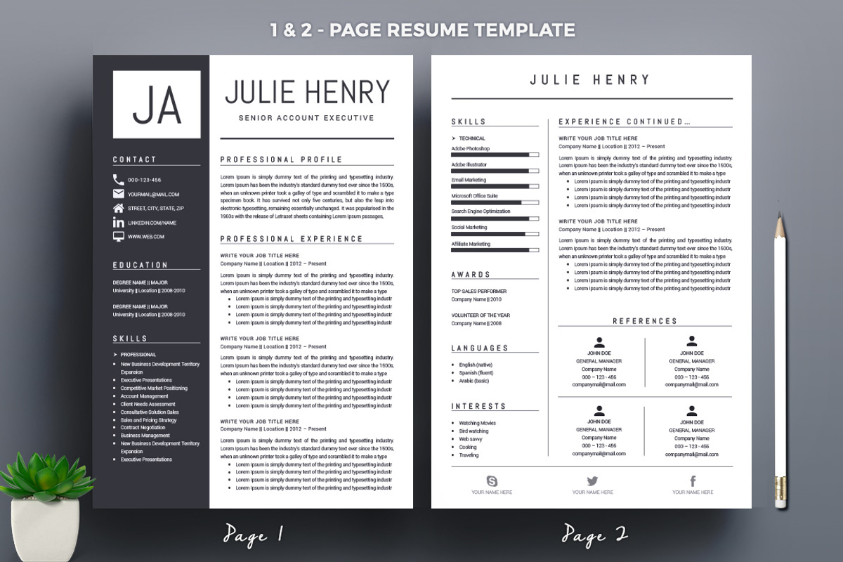 Resume/CV Template, a Resume Template by A1RESUME (Photo 2 of 4)