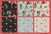 Circus Animals Watercolor patterns, a Pattern Graphic by watercolor kamill (Thumbnail 2 of 9)