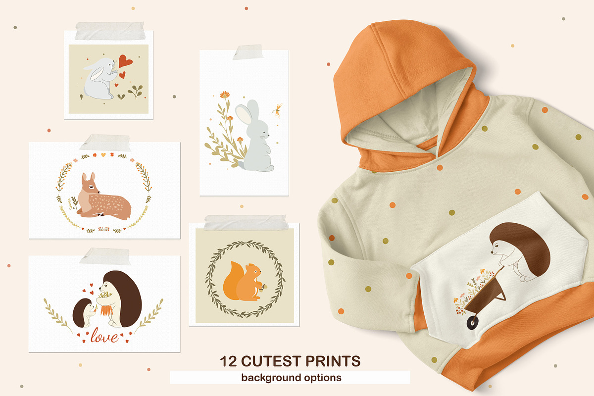 Sweet woodland animals and floral, an Animal Illustration by JT_Design_Art (Photo 2 of 12)