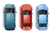 Various colourful cars top view set, a Transportation Illustration by Yayasya (Thumbnail 3 of 3)