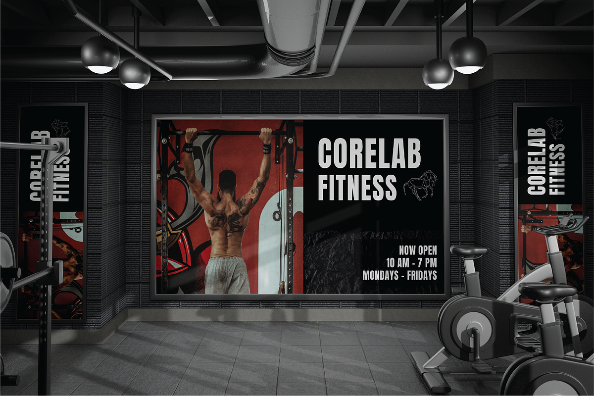 Modern Gym Poster Mockup, an Advertising Mockup by Dudukbersama (Photo 3 of 4)