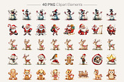 Whimsical Holiday Watercolor Clipart, an Illustration by Artnoy (Thumbnail 2 of 8)