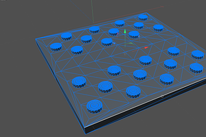 Checkers 3d Model Game Ready