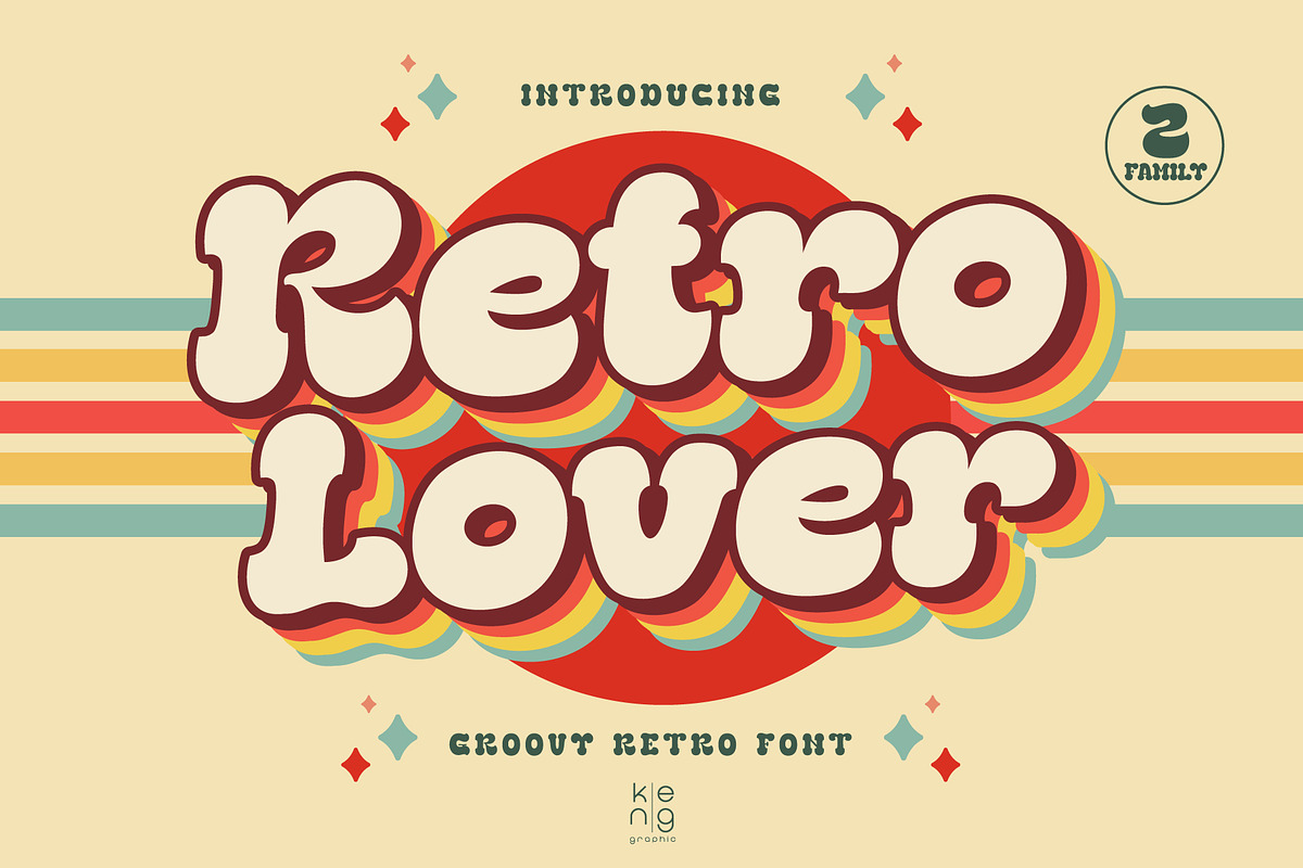 Retro Lover Font, a Handwritten Font by KengGraphic (Photo 1 of 10)